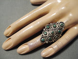 Best Vintage Native American Navajo Early Cerrillos Turquoise Sterling Silver Ring Old-Nativo Arts