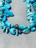 200 Gram Vintage Native American Navajo Turquoise Sterling Silver Necklace-Nativo Arts
