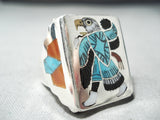 Noteworthy Vintage Zuni Turquoise Sterling Silver Ring Native American Old-Nativo Arts