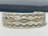 Sensational Native American Navajo Sterling Silver Bracelet Signed J. Nelson-Nativo Arts