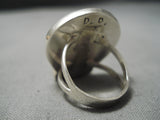 Important Tweety Bird Huge Native American Zuni Turquoise Sterling Silver Ring-Nativo Arts