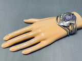 One Of The Most Unique Ever Vintage Native American Navajo Charoite Sterling Silver Bracelet-Nativo Arts