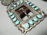Highly Rare Vintage Native American Navajo Gary Reeves Turquoise Sterling Silver Concho Belt Old-Nativo Arts