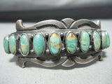 Signed Vintage Native American Navajo Royston Turquoise Sterling Silver Bracelet-Nativo Arts