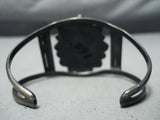 Starburst Vintage Native American Navajo Green Turquoise Sterling Silver Bracelet Old-Nativo Arts