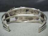 Intricate Dancing Kachina Vintage Native American Zuni Turquoise Sterling Silver Bracelet-Nativo Arts