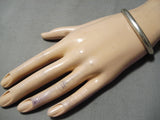 Thick Hand Tooled Vintage Native American Navajo Sterling Silver Bracelet Cuff Old-Nativo Arts