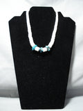 Native American Marvelous Vintage Santo Domingo White Shell Sterling Silver Necklace Old-Nativo Arts