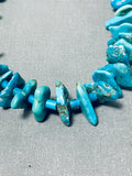 Rare Turquoise Heishi Vintage Native American Navajo Nugget Sterling Silver Necklace-Nativo Arts