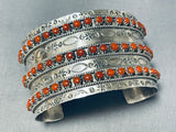 One Of The Best Native American Coral Snake Eyes Sterling Silver Bracelet-Nativo Arts