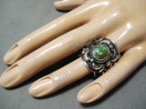 Important Native American Navajo Darrell Becenti (d.) Turquoise Sterling Silver Ring-Nativo Arts