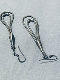 Pretty Vintage Native American Navajo Sterling Silver Earrings-Nativo Arts