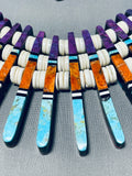 The Most Intricate Native American Inlay Double Sided Sterling Silver Necklace-Nativo Arts