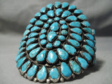 One Of The Best Vintage Native American Navajo Turquoise Sterling Silver Cluster Bracelet-Nativo Arts