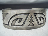 Rare Vintage Native American Hopi Sterling Silver Geomtric Bracelet-Nativo Arts