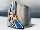 One Of The Best Ever Vintage Native American Hopi Sterling Silver Inlay Bracelet-Nativo Arts