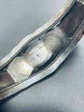 Large Wrist Vintage Native American Navajo Turquoise Sterling Silver Bracelet-Nativo Arts
