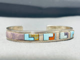Important Vintage Native American Navajo Oscar Alexius (d) Turquoise Sterling Silver Bracelet-Nativo Arts