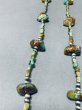 Very Rare Vintage Native American Navajo Chunky Royston Turquoise Sterling Silver Necklace-Nativo Arts