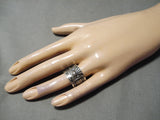 Important Vintage Navajo Sterling Silver Thunderbird Ring Native American-Nativo Arts