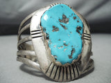 Incredible Vintage Native American Navajo Sleeping Beauty Turquoise Sterling Silver Bracelet-Nativo Arts