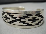 Important Vintage Native American Navajo Tommy Jackson Sterlingn Silver Rug Bracelet-Nativo Arts