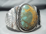 Magnificent Vintage Native American Navajo Damale Turquoise Sterling Silver Bracelet Old-Nativo Arts