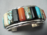 Heavy Thick Vintage Native American Navajo Royston Turquoise Sterling Silver Bracelet Old-Nativo Arts