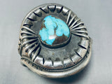 Extremely Rare 'Last Chance' Turquoise Vintage Native American Navajo Sterling Silver Bracelet-Nativo Arts