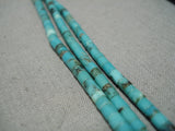 Museum Quality Vintage Native American Navajo Turquoise Heishi Sterling Silver Necklace Old-Nativo Arts