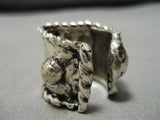 One Of The Earliest Adjustable Vintage Native American Navajo Turquoise Sterling Silver Ring-Nativo Arts