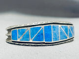 Beautiful Native American Navajo Denim Lapis Sterling Silver Bracelet-Nativo Arts