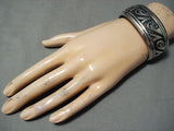 Authentic Vintage Native American Navajo Thomas Singer Sterling Silver Bracelet-Nativo Arts