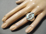 Twirl Opal Vintage Zuni Native American Sterling Silver Ring-Nativo Arts