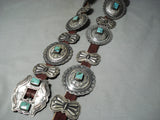 One Of Best Vintage Native American Navajo Green Turquoise Sterling Silver Concho Belt-Nativo Arts