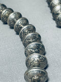 210 Gram Vintage Native American Navajo Hand Tooled Coin Silver Necklace-Nativo Arts