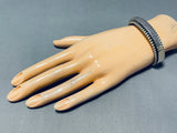 Jonny Nez Heavy Native American Navajo Sterling Silver Bracelet-Nativo Arts