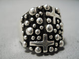 Detailed Crosses Native American Navajo Sterling Silver Christian Ring-Nativo Arts
