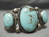 One Of The Best Vintage Native American Navajo Domed #8 Turquoise Sterling Silver Bracelet Old-Nativo Arts