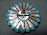Marvelous Vintage Native American Zuni Turquoise Sterling Silver Pin/ Pendant Old-Nativo Arts