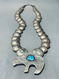 One Of The Best Vintage Native American Navajo Turquoise Sterling Silver Necklace-Nativo Arts