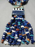 One Of The Best Vintage Native American Navajo Lapis Santo Domingo Sterling Silver Necklace-Nativo Arts