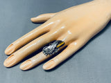 Stunning Native American Navajo Tiger Eye Sterling Silver Huge Ring-Nativo Arts