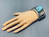 Important Redhorse Vintage Native American Navajo Huge Turquoise Sterling Silver Bracelet-Nativo Arts
