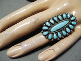 Amazing Vintage Navajo Turquoise Sterling Silver Ring Native American Old-Nativo Arts