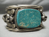 One Of Best Vintage Native American Navajo Turquoise Kachina Sterling Silver Bracelet Old-Nativo Arts