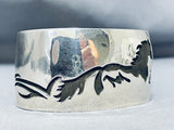 Freddy Douglas Vintage Signed Native American Navajo Sterling Silver Horse Bracelet-Nativo Arts