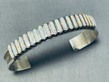 Breathtaking Native American Zuni Synthetic Opal Row Sterling Silver Bracelet-Nativo Arts