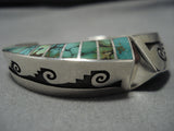 Native American Important!! Lonn Parker Green Turquoise Sterling Silver Bracelet-Nativo Arts