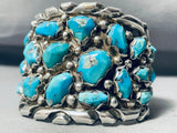 Angie Cheama 121 Gram Vintage Zuni Turquoise Sterling Silver Bracelet-Nativo Arts